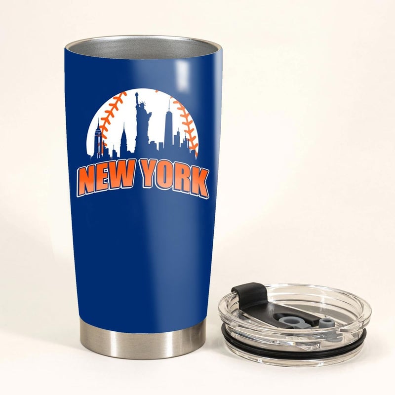 Scian New York Skyline Legends Baseball Tumbler - Coffee Mug Insulated Tumbler With Lid - Mother's Day, Father's Day, Birthday, Christmas Gifts For Fans - 20 Oz| Stainless Steel - Image 3
